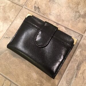 NWOT black genuine leather bifold wallet